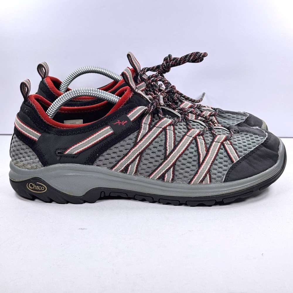 Chaco Outcross Evo 1 Mens Hiking Water Shoes Grey Red J104933 Size 10.5‎